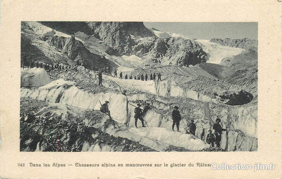 CPA Chasseurs-Alpins Traversée des glaciers 