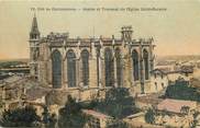 11 Aude / CPA FRANCE 11 "Carcassonne, abside et transept de l'Eglise Saint Nazaire" / CARTE TOILEE