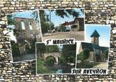 45 Loiret / CPSM FRANCE 45 "Saint Maurice sur Aveyron, ruines de l'abbaye, le lavoir, l'église"