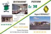 45 Loiret / CPSM FRANCE 45 "Neuville aux Bois, restaurant Le 34 et garage Marc Voiturin"