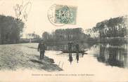 77 Seine Et Marne / CPA FRANCE 77 "Environs de Provins, les bords de la Seine, au port Montain"