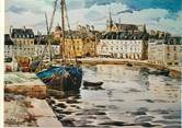 56 Morbihan / CPSM FRANCE 56 "Vannes, aquarelle du peintre A. Mahuas, le port" / PEINTRE
