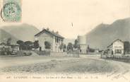 74 Haute Savoie CPA  FRANCE 74 "Faverges, la gare et le Mont Blanc"