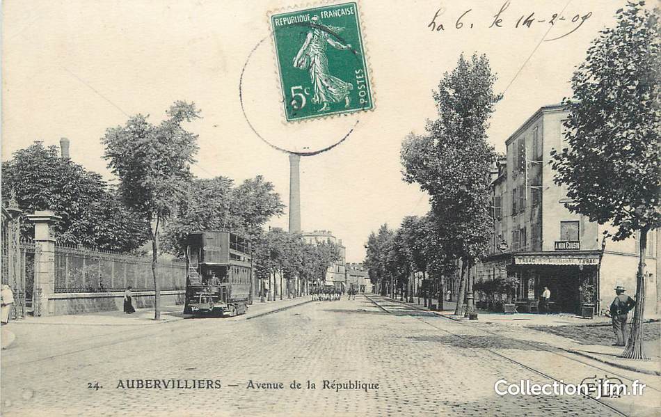 8494 cpa 93 Aubervilliers Rue du Midi et Dépôt des Tramways 