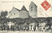 77 Seine Et Marne / CPA FRANCE 77 "Grandpuits, l'église et la place de la fête"