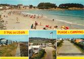 29 Finistere / CPSM FRANCE 29 "Saint Pol de Leon, plage et Camping"