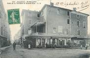 38 Isere / CPA FRANCE 38 "Saint Marcellin, café de la terrasse et grande rue"