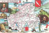 74 Haute Savoie / CPSM FRANCE 74 "Haute Savoie" / CARTE GEOGRAPHIQUE