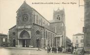 42 Loire .CPA  FRANCE 42 " Saint Martin la Plaine, Place de l'église"