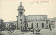 42 Loire .CPA FRANCE 42 "Le Chambon Feugerolles, Fontaine et église paroissiale"