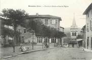 69 RhÔne .CPA FRANCE 69 "  Brussieu, Place de la Mairie et Rue de l'Eglise"