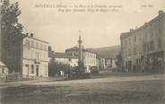 69 RhÔne .CPA FRANCE 69 " Monsols, La place et la fontaine surmontée d'un obus Allemand"