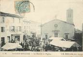 69 RhÔne .CPA  FRANCE 69 "Soucieu en Jarez, Le marché et l'église"