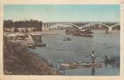 71 SaÔne Et Loire CPA FRANCE 71 " Crèches sur Saône, Le pont et le port d'Arcial".