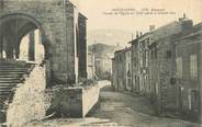 43 Haute Loire CPA FRANCE 43 " Auzon, Porche de l'église et grande rue"