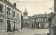 89 Yonne CPA FRANCE 89 " Fleury Vallée d'Aillant, L'église et le Café de la Poste"