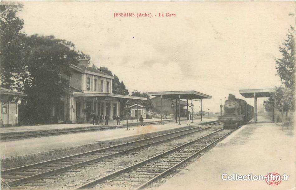 CPA FRANCE 10 "Jessains, la gare" | 10 aube : autres communes (10) | Ref:  216714 | collection-jfm.fr