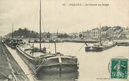 02 Aisne / CPA FRANCE 02 "Chauny, le canal au large" / BATTELLERIE
