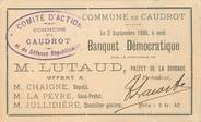 Vieux Papier CPA / PETIT PAPIER FRANCE 33 "Caudrot, invitation Banquet démocratique"